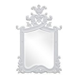White Painted Hofn Carved Mirror