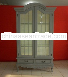 French Furniture Livingroom Showcase Cabinet 2 Glass Door - Painted French Provincial Furniture