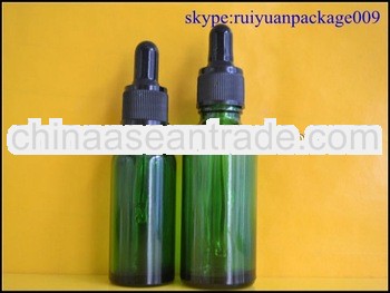 30ml boston round green glass bottle with dropper