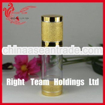 30ml frosted cosmetic airless bottle with gold cap