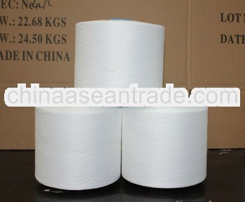 30s raw white close virgin china polyester spun yarn