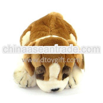 31cm brown lying plush dog toy