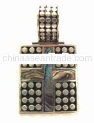 925 Sterling Silver Opal In Cross Design Pendant