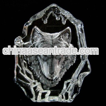 3D Laser Crystal iceberg Wolf