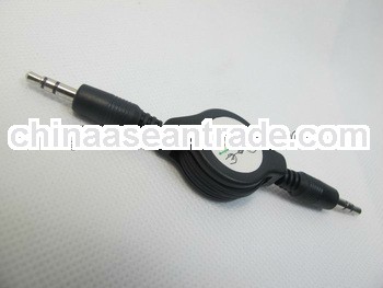 3.5mm Gold Auxiliary Retractable Male Stereo Audio Extension Cable Retractable Audio Extend Cable fo