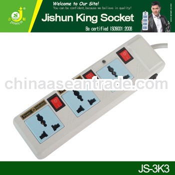 3 Way Universal Plug Pdu Socket 250V 10A With Indicator Light