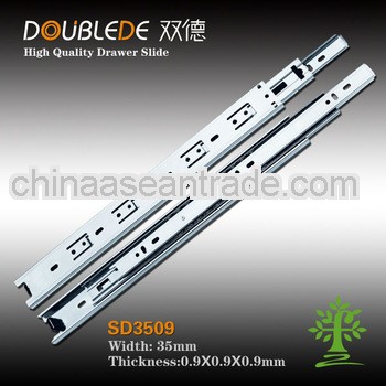 3 fold ball bearing telescopic drawer slide rails 35mm width