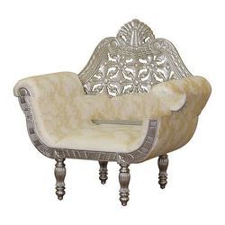 Silver Leaf Wedding Sofa 1 Seater Carved Ended