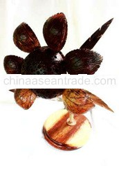 Coconut Lamp Sunflower shape natural brown colour handmade product from 