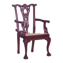 Mahogany Classic Carved Arms Dining Chair