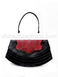 Burio Red Frog Skin and Black Calf Skin Bag.