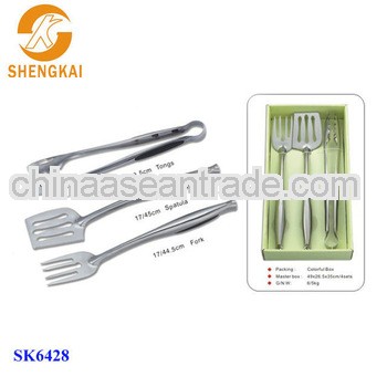 3pcs high quality full stainless steel wholesale bbq grill tools