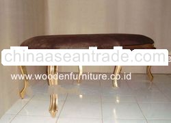 Golden Long Stool Antique Ottoman Furniture Wooden Bench French Style Chair European Style Vintage H