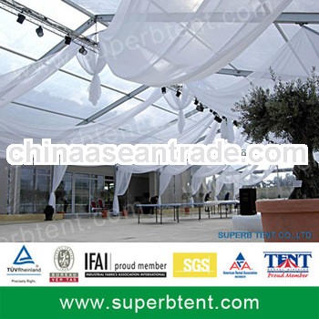 40m width clear span tent marquee with lining and lights