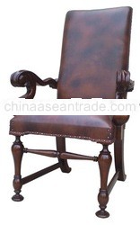 ARM DINNER CHAIR WITH LEATHER