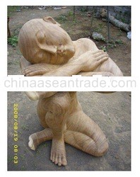 Hard sitting Human Wooden Statues