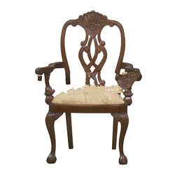 Mahogany Classic Dining Chair with Carved
