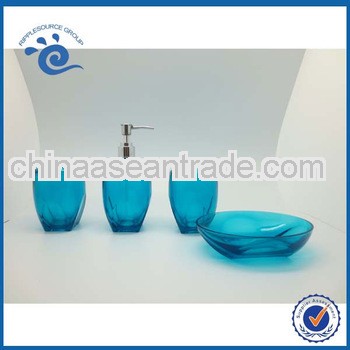 4pcs Acrylic Plastic Crystal Clear Bathroom Set Including Tumbler Toothbrush Holder Soap Dish And So