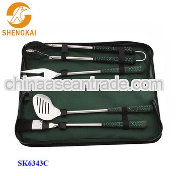 4pcs stainless steel wholesale bbq tools with nylon bag