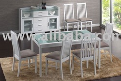 Alaska White Pigment Dining Table and chair