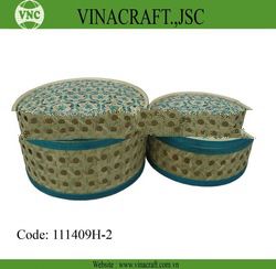 Decorative bamboo box set of 2