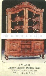 2 Door Cabinet Display Mahogany Indoor Furnitue