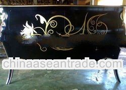 CMD-9023 2 Door Gold Painting Antique Commode Cabinet