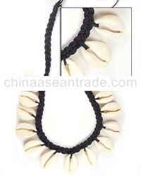 Cowre Shell Macrame Necklace