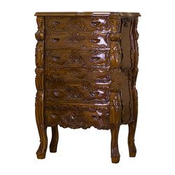 Heavy Carved Chest with 6 Drawers