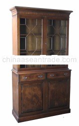 Crotch Mahogany 2 door bookcase