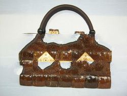 Coconut Shell Handbag 4x7 Elastic Handle