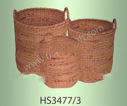 Large storage basket of water hyacinth fibers/ Water hyacinth basket (HS 3477/3)