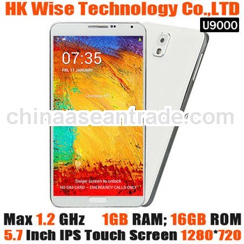5.7 inch Android 4.2 MT6589 Quad Core Max 1.2 GHz Star U9000 1GB RAM 8GB ROM Smart Mobile Phone