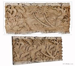 Wood relief panel, 'Jungle'