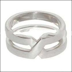 Silver Modern Plain Ring