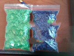 PET FLAKES GREEN & DARK BLUE