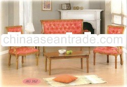 Teak Sofa Set Classic Design Selena, Indoor Furniture.