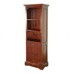 MAHOGANY INDOOR FURNITURE OF NARROW BOOKCASE 4 DRAWER