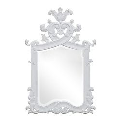 White Painted Hofn Carved Mirror