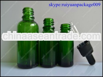 5ml10ml30ml50ml green clear glass dropper bottles with white pipettehead