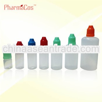 5ml,10ml,15ml,20ml,30ml,50ml,100ml PE thin dropper E-cigar bottle with childproof cap