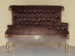 Golden Living Room Sofa Two Seat Antique Reproduction Chair Solid Wood Mahogany Painted Living Room 