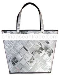 Recycled newspaper handbag