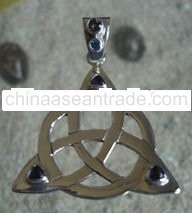 SS Knot Pendant with Semi Precious Stones