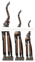 Standing Elephant Wood Carving Set