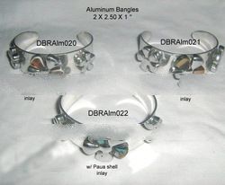 Aluminum Bangles w/ Seashell inlay