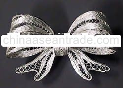 Brooch Filigree Silver Ribbon