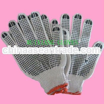 600g string knite with pvc dot palm glove