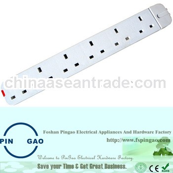 6 Gang British 13A Socket Electrical Power Board