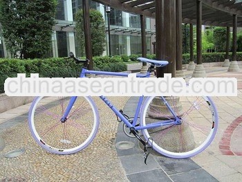 700C purple fixie gear bike